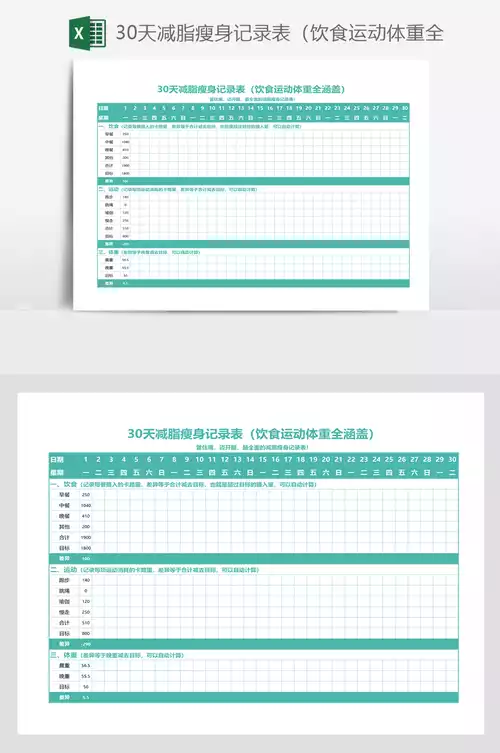 怎么做减肥表格(2)